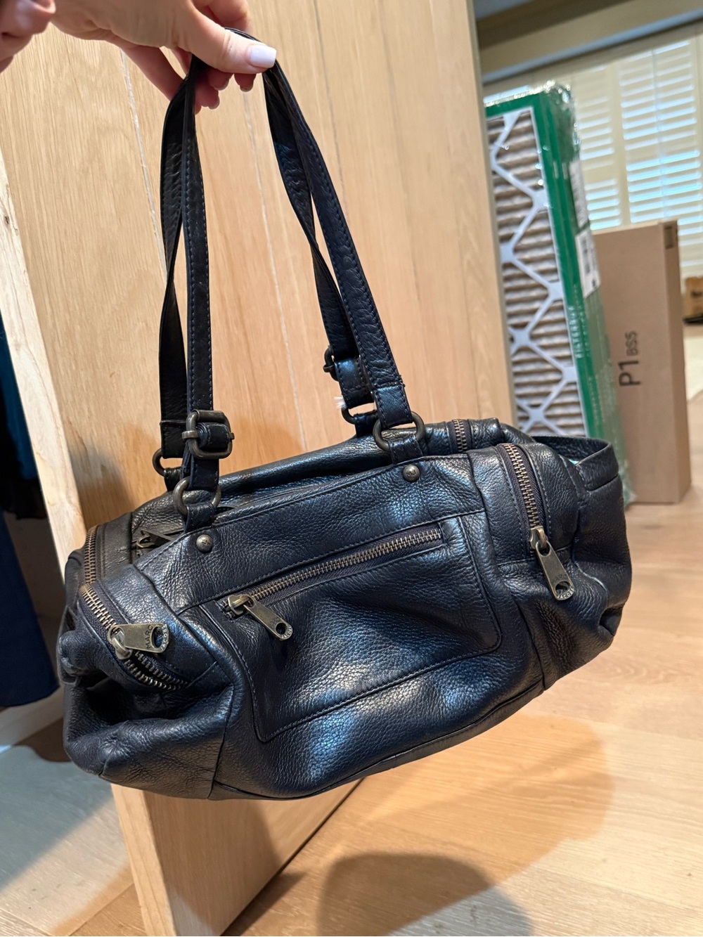 Marc By Marc Jacobs Vintage Black Pebbled Leather Shoulder Satchel